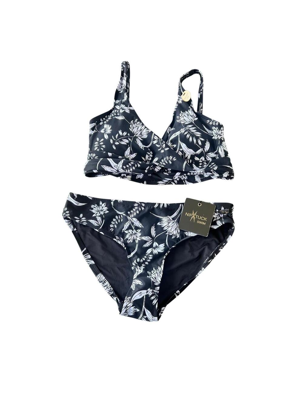 NIP TUCK multi-fit cup twist front bikini swimsuit set size 8 NWT